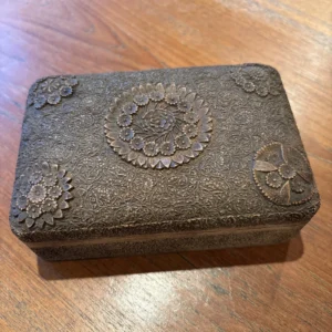 Antique Anglo - Indian Kashmir Wooden Carved Cigarette Box Circa 1900