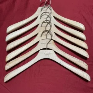 Brunello Cucinelli Cashmere White Wooden Curved Hangers Smooth Finish